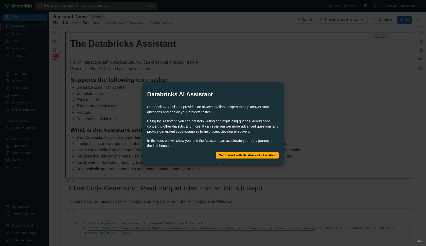 Assistant Demo - Databricks